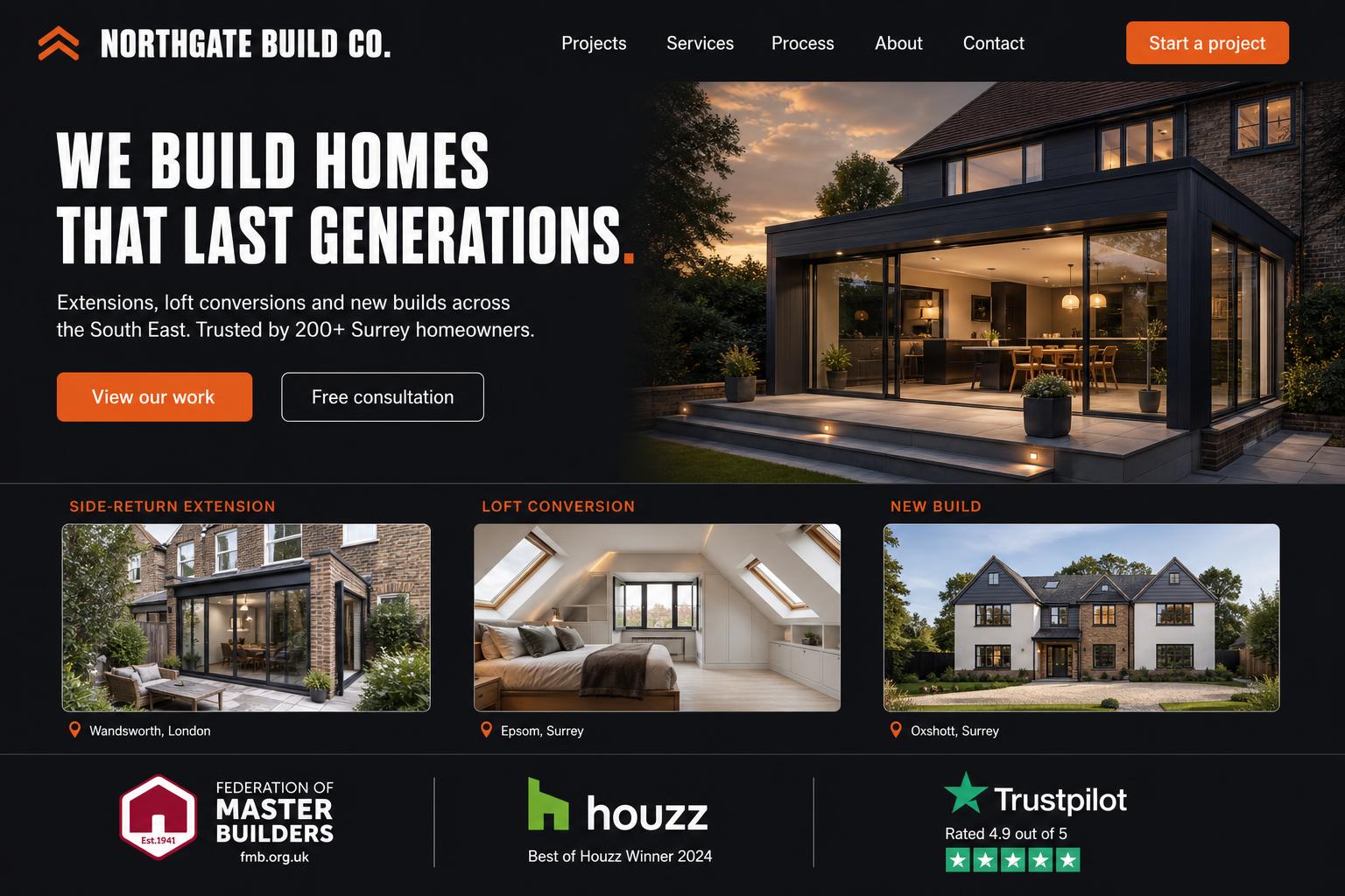 Northgate Build Co. desktop website preview